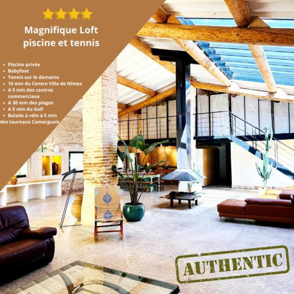 Magnifique Loft - Piscine - Tennis - Babyfoot Ним Екстериор снимка